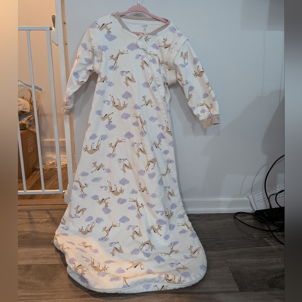 Nest designs Organic Cotton Removable Long Sleeve Sleep Bag 1 TOG 12 - 24 Months